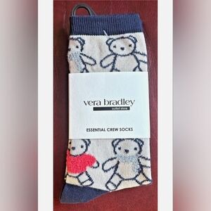 Vera Bradley Teddy Bear Crew Socks – NWT